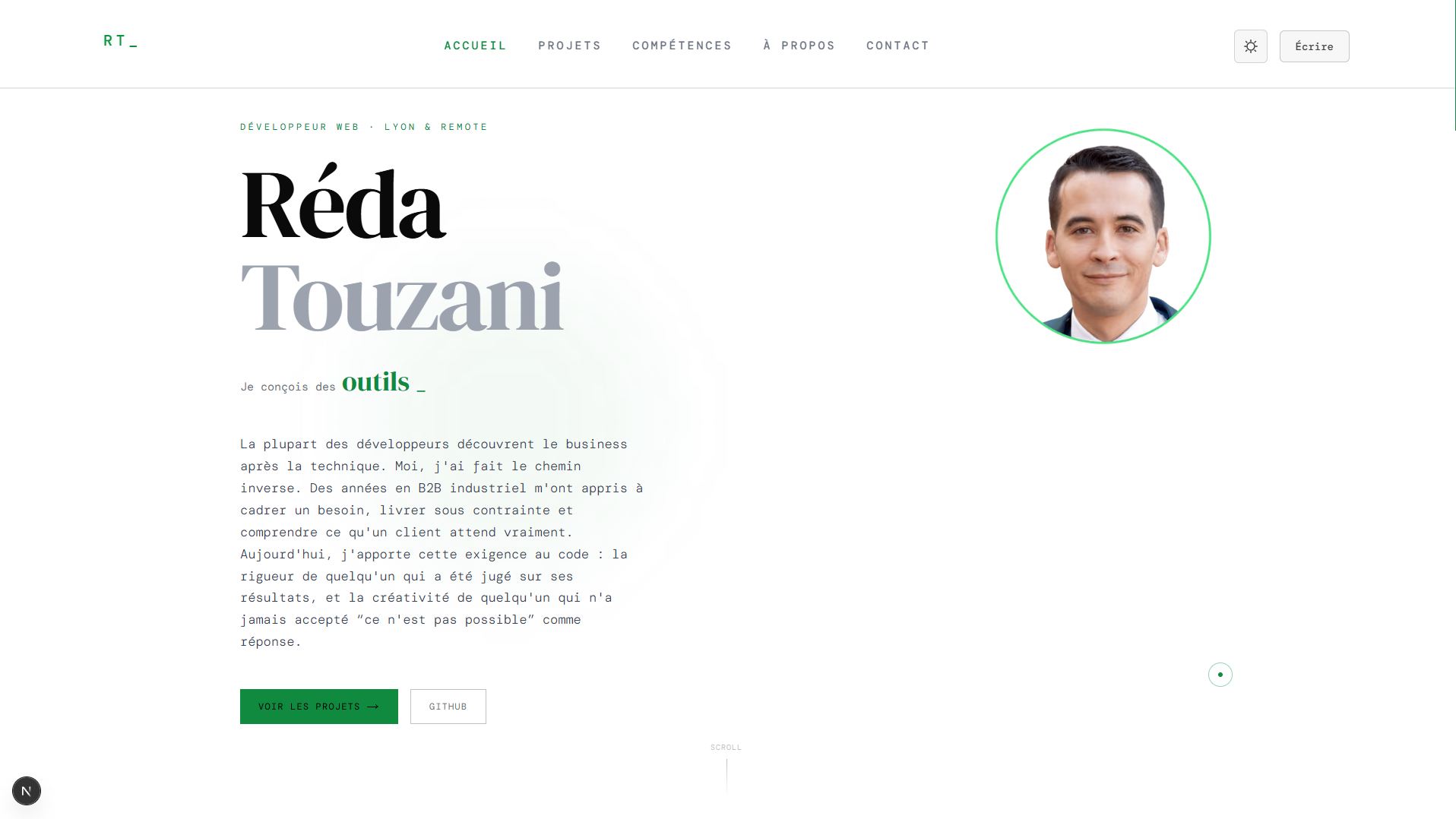 Vignette média du projet Portfolio pro — Développeur Web